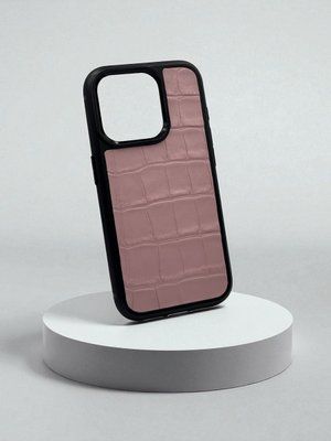 Чохол для iPhone з натуральної італійської шкіри рожевий SO-005 фото