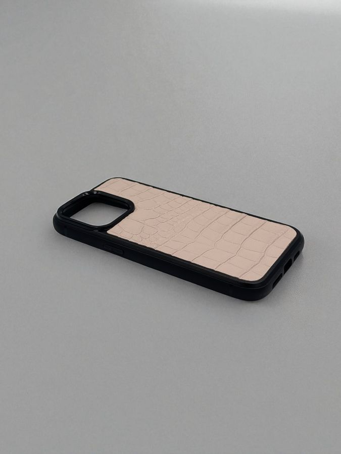 Чехол для iPhone из натуральной итальянской кожи светло розовый SO-006 фото