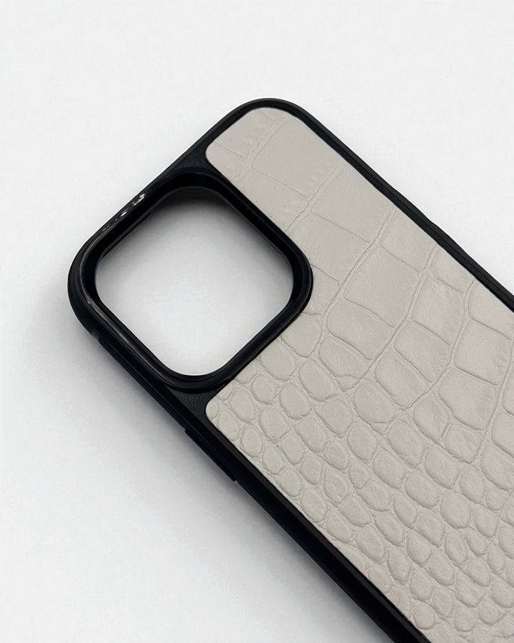 Чехол для iPhone из натуральной итальянской кожи белый SO-009 фото