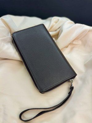 Чоловічий клатч-гаманець із натуральної зернистої шкіри коричневий SKL-045 фото