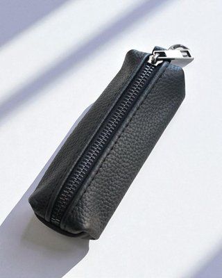 Ключниця з натуральної зернистої шкіри MAXI (чорна) SKL-032 фото