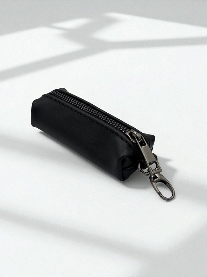 Ключница из натуральной гладкой кожи MINI (черная) SKL-033 фото